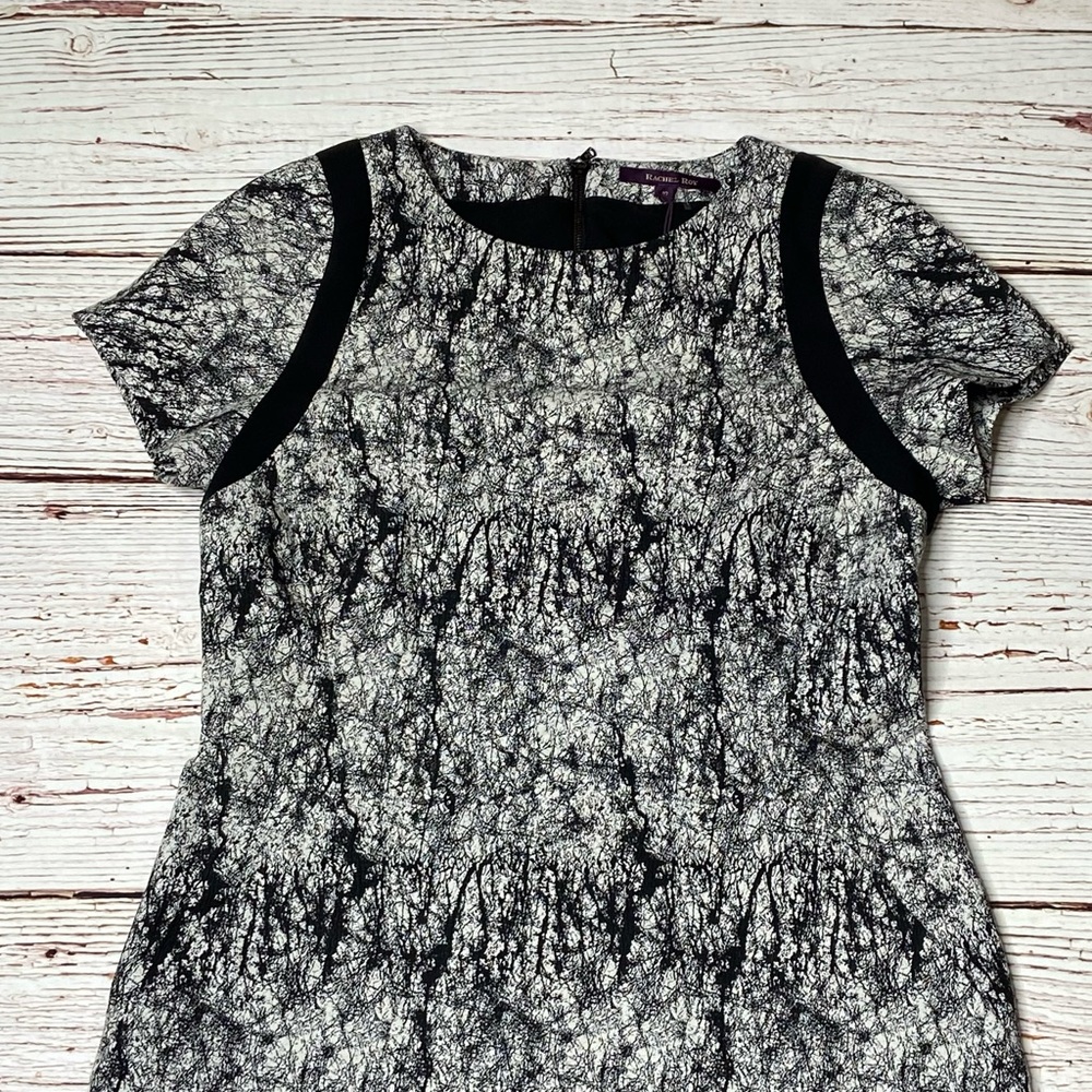NWT Rachel Roy Cracked Jacquard Square Shoulder Sheath Dress Sz 10 - Picture 5 of 16